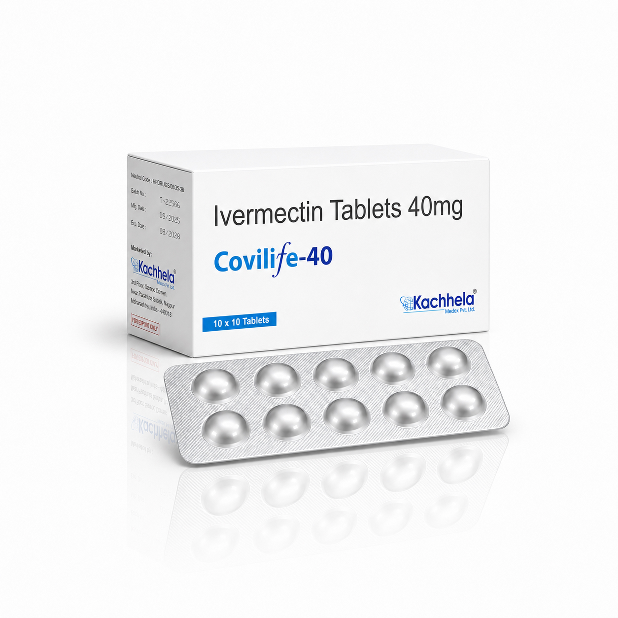 Covilife-40 Ivermectin Tablets 40mg packaging and tablet blister display